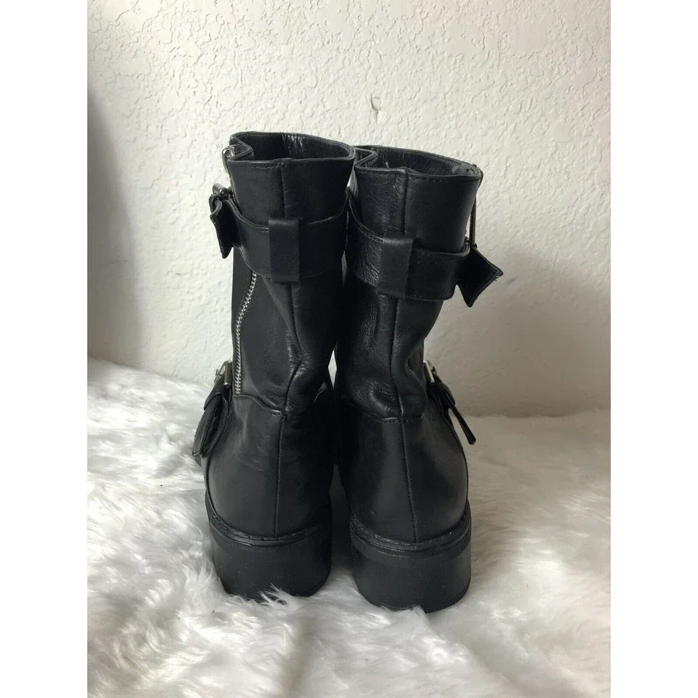 Aquatalia Womens Moto Ankle Boots Size 9.5 Black - Picture 4 of 10
